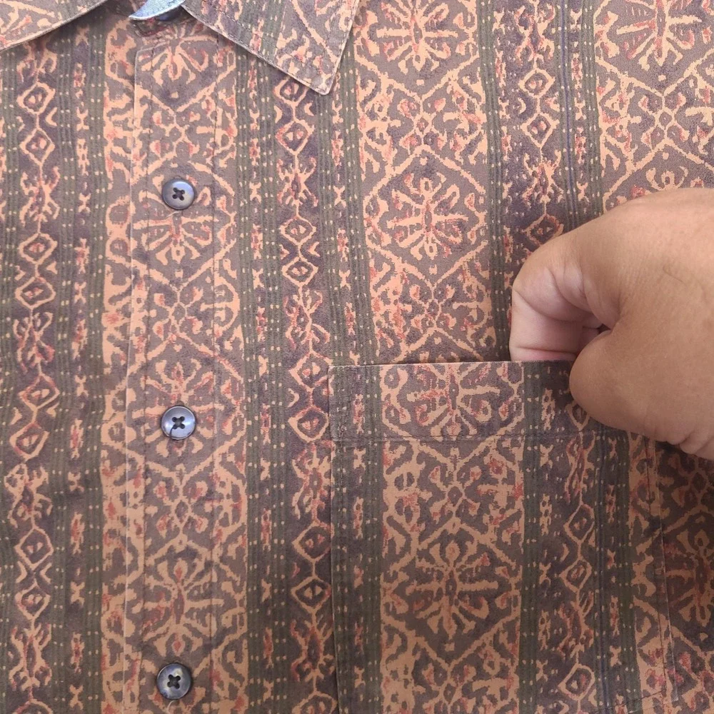 The‎ Territory Ahead Shirt Mens Large Tribal Aztec Button Up Short Sleeve